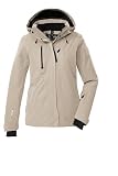 killtec Damen Skijacke/Funktionsjacke mit abzippbarer Kapuze und Schneefang KSW 35 WMN SKI JCKT, hell taupe, 46, 43419 000