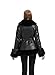 GRAN ORIENTE Faux Leather Jacket for Women with Faux Fur Collar Long Sleeve Fuzzy Parka Overcoat with Warm Trimmed Winter Peplum Coat Belted (GK007 Black M)