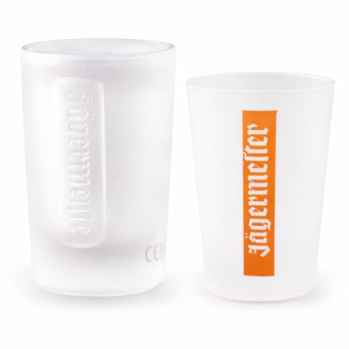 BestPlug Original Shot-Glas weiß von Jägermeister ® 2 cl Schnaps-Glas Milchglas Schnapsglas weiße Shot-Gläser mit Kunststoff-Probierbecher