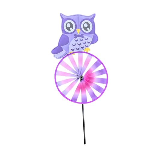 Girandola rotante a forma di gufo, ornamento da giardino, senza attrezzi, per cortile, patio, balcone, sala giochi, sicuro, gufo, mulino a vento per bambini