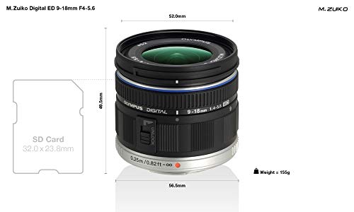 Olympus M.Zuiko Digital ED 9-18mm F4.0-5.6 Objektiv, Weitwinkelzoom, geeignet für alle MFT-Kameras (Olympus OM-D & PEN Modelle, Panasonic G-Serie), schwarz – Bild 3