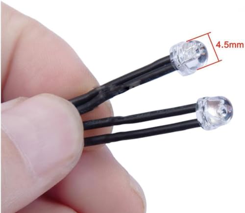 GTIWUNG 2 sztuki zestawy świateł LED RC 5mm, światło LED do samochodu RC 2 LED czerwone i białe, części samochodowe RC do wszystkich modeli zabawek RC 1/8 1/10 model samochodu drift