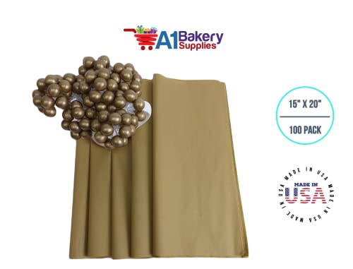 image for A1 Bakery Supplies Antique Gold Tissue Paper 15 inch x 20 inch 100 She