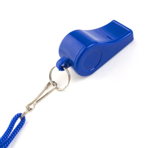 Silbatos de plástico con cuerda nylon, pack 2 unidades miniatura 5
