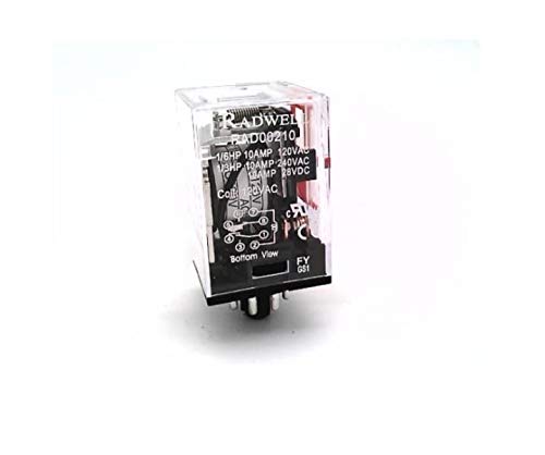 RADWELL Verified Substitute 8501KPR12V20-SUB Substitute for Schneider Electric 8501KPR12V20, Relay, 120V, OCTAL Base, DPDT, 10A, Plug in W/Indicator & Manual