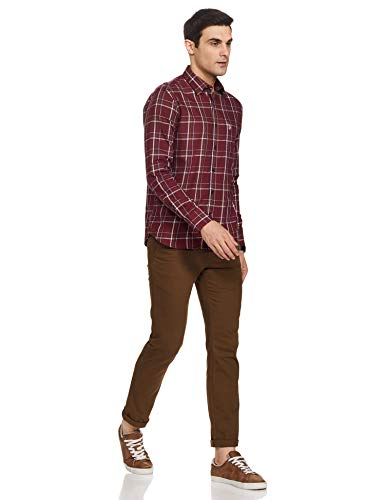 Image of U.S. Polo Assn. Men Cotton Spread Collar Checked Regular Fit Casual Shirt