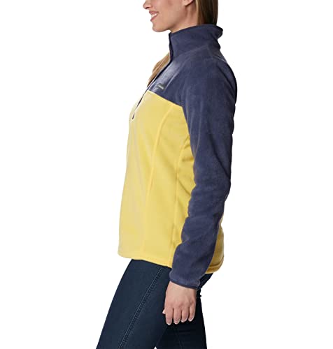 Image of Columbia Womens Benton Springs Half Snap II Pull Over Fleece Jacket, Dark Stone /Canoe /Vintage Blue, 3X