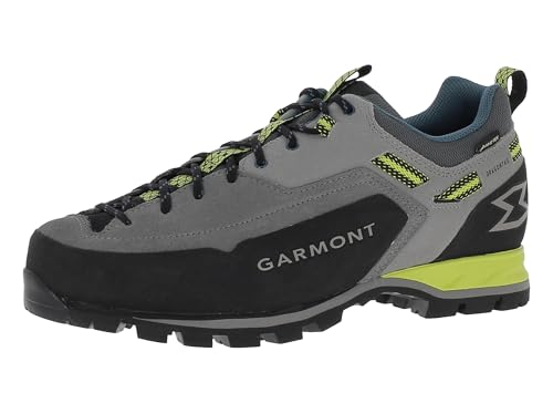Image of GARMONT Dragontail MNT Evo GTX Waterproof and Stable Men's Approach Shoes with Suede Upper and Grippy Outsole, Climbing Shoes, Hiking Shoes, December Grey Primerose Green, 12 UK