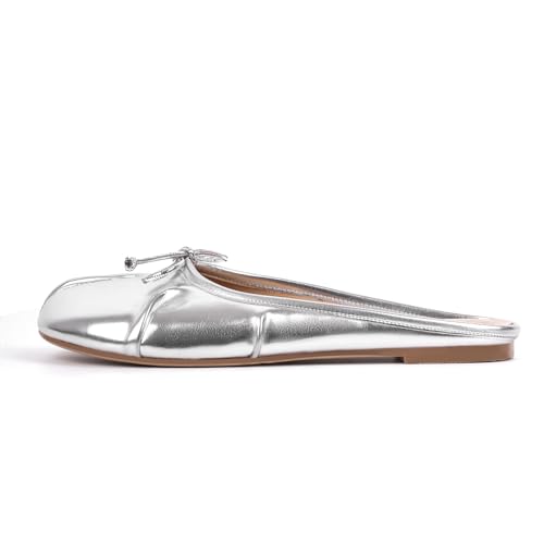 VERISSON Tabi Flats for Women Cute Bowknot Mules Flat Dressy Casual Shoes with Split Toe Design2