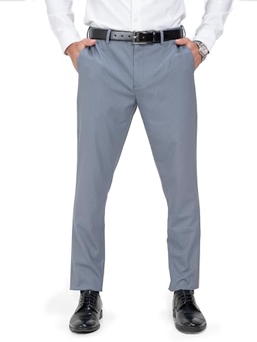 Image of The Pant Project Luxury PV Lycra Stretchable Formal Checks Pants for Men | Stylish Slim Fit Men's Wear Trousers for Office or Party