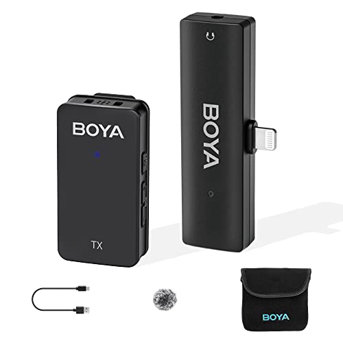 BOYA Wireless Lavalier Microphone for iPhone/iPad,2.4GHz Wireless Lapel Microphone with Gain&Noise Cancelling for Youtube,Tiktok Live Stream, Video Recording, Vlogging (Wmic5-M3) BOYA Wireless Lavalier Microphone for iPhone/iPad,2.4GHz Wireless Lapel Microphone with Gain&Noise Cancelling for Youtube,Tiktok Live Stream, Video Recording, Vlogging (Wmic5-M3)
