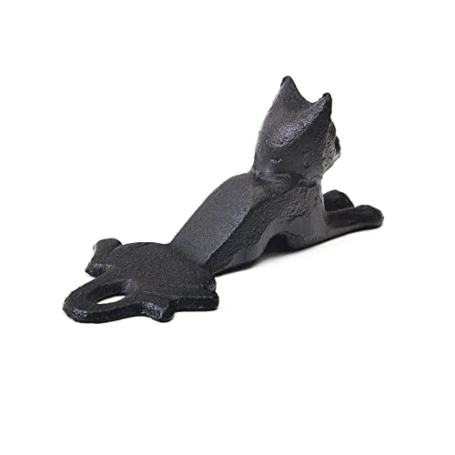 Cast Iron Door Stop - Decorative Rustic Door Stoppers - Stop Your Bedroom, Bath And Exterior Doors 2.5X6.1"(Black With Brown-Cat) … #TOP1