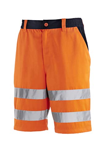 teXXor 4345-54 Warnschutz-Short "Erie", Größe 54, Warnorange/Marineblau