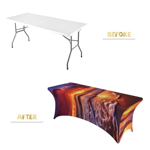Nappe extensible anti-plis pour table rectangulaire de fête de 1,8 m - 5