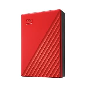 WD My Passport externe Festplatte 6 TB (mobiler Speicher, schlankes Design, herunterladbare Software, automatische Backups, Passwortschutz) Rot - auch kompatibel mit PC, Xbox und PS4