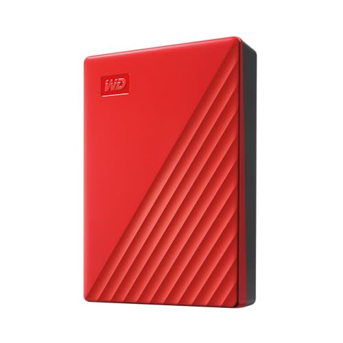 WD My Passport externe Festplatte 6 TB (mobiler Speicher schlankes Design herunterladbare Software automatische Backups Passwortschutz) Rot - auch kompatibel mit PC Xbox und PS4