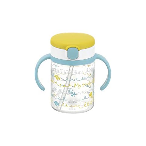 Richell Aqulea Outing Straw Mug 200ml Yellow Cover