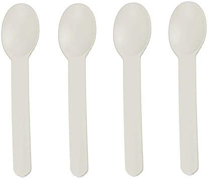 Worlds 50Pack Disposable Plastic Dessert Spoons – 5.9" White Spoons for Ice Cream, Frozen Yogurt, Cereal, and Party Use