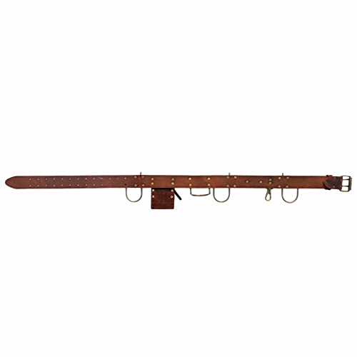 Tourbon Adjustable Tool Belt Hanging Hooks Hammer Hatchet Holder Tape Measure Drill Holster (Dark Brown) #TOP1