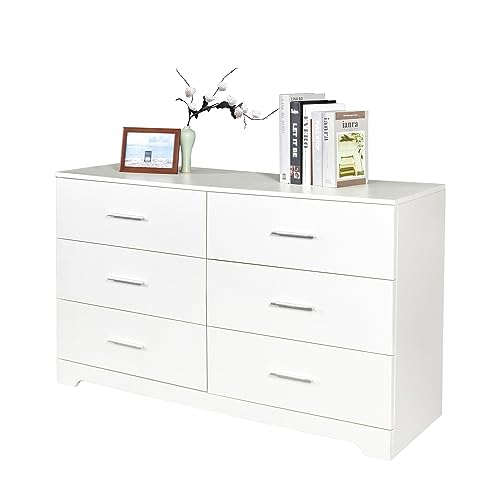 Minimalist White 6 Drawer Dresser Unit