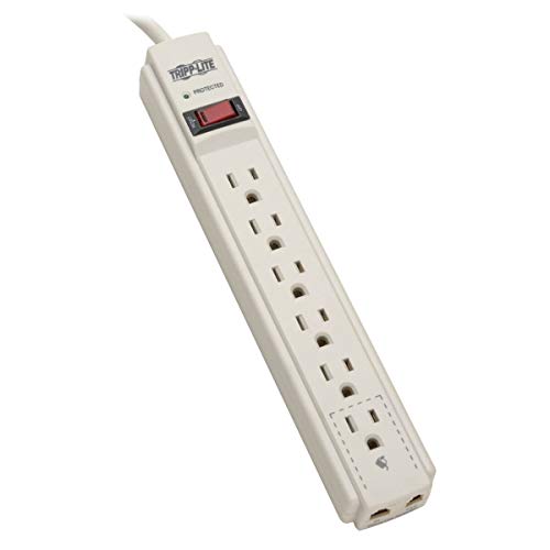 Tripp Lite 6 Outlet Surge Protector Power Strip, 4ft Cord, Tel/Fax/Modem Protection, RJ...
