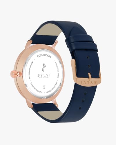 Image of Sylvi Elegadoom Leather Strap Analog Watches for Men with 3D Doom Glass Display Water Resistant Watch