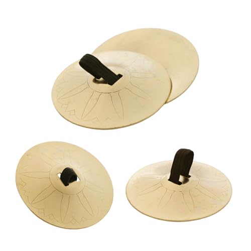 Ximimark 4pcs Unique Golden Finger Cymbals - Round Alloy Musical Instruments for Stage Performance, Party Play, and Gift - Perfect for Halloween, Christmas, Bar, Club, Rave, and LARP Events