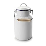 alte milchkanne Herkunftsland: Spanien ibili 904301 Milchkanne 1 L, Stahl, weiß / blau, 10 x 10 x 22 cm