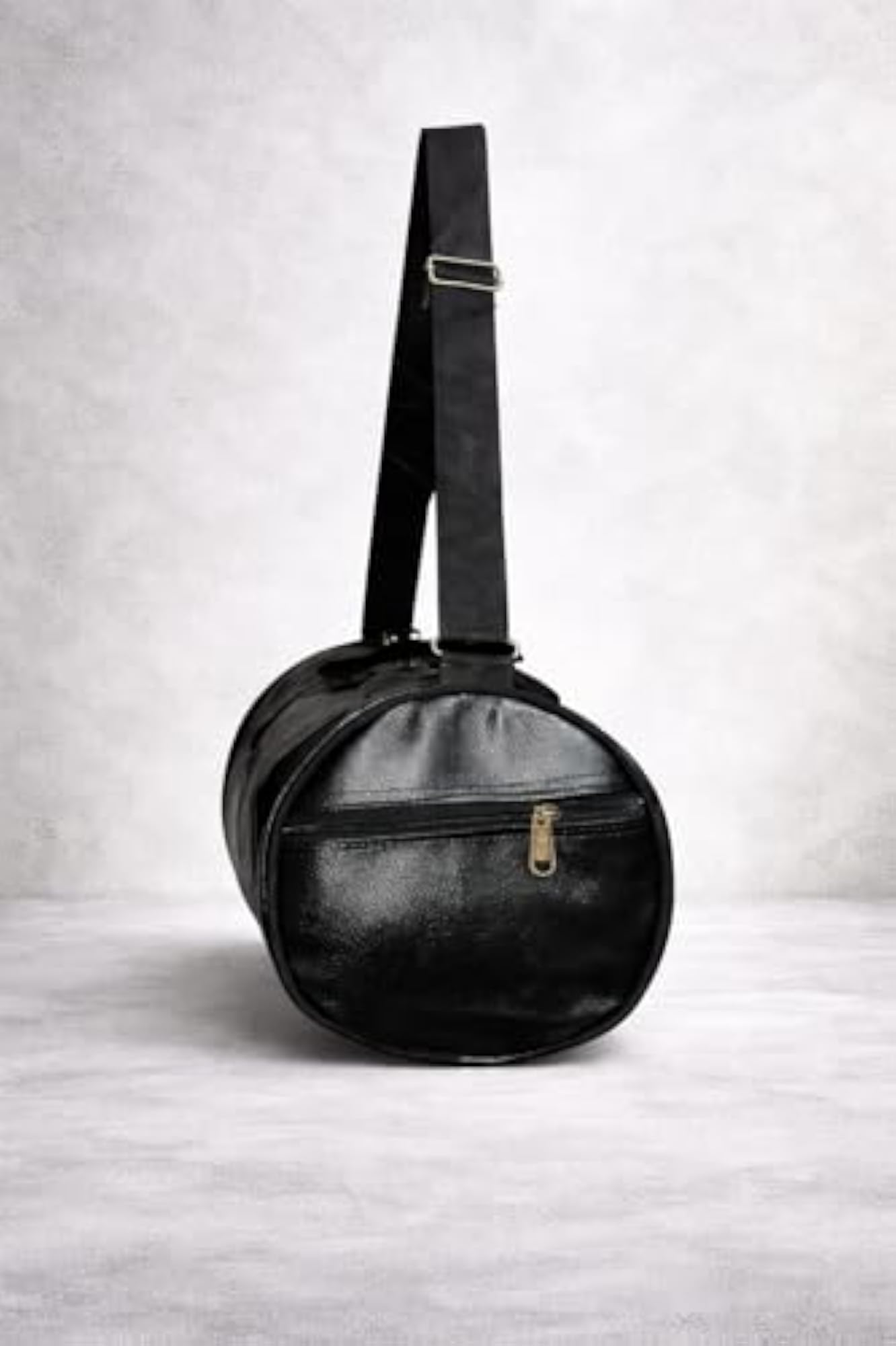 Black Leather Duffle Bag, Spacious Travel Gym Bag