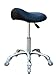 FRNIAMC Tabouret à selle professionnel avec roulettes ergonomique pivotant et réglable en hauteur pour clinique, dentiste, salon de beauté, tatouage, bureau à domicile, noir