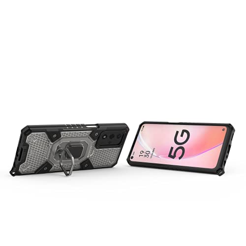 Image of zivite Thermoplastic Polyurethane Tough Armor Bumper Back Case Cover For Oppo A93 5G / A93S 5G|Ring Holder & Kickstand In-Built|360 Degree Protection Back Case Cover For Oppo A93 5G / A93S 5G (Black)