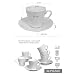 Imagen de Hogar y Mas Juego de Café Barista Classic 24 Piezas 12 Tazas y 12 Platos de Porcelana Blanca