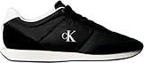 Calvin Klein Runner Sneaker Hombre Retro Mix con Logotipo, Negro (Black/Bright White), 43