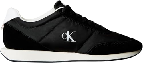 Calvin Klein Herren Runner Sneaker Retro Mix mit Logo, Schwarz (Black/Bright White), 42