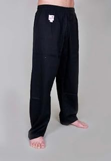 – Pantalones de algodón Kick – Pantalones para karate 8oz, unisex, color negro, tamaño 200