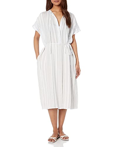 Vince Damska sukienka z krótkim rękawem w paski S/S, Off White/Vista Blue, S