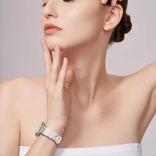 Luxe Leather Bands Compatible With Fitbit Versa 4/Versa 3/Sense 2/Sense Bands For Women D-shaped Bling Metal Buckle Replacement Straps.