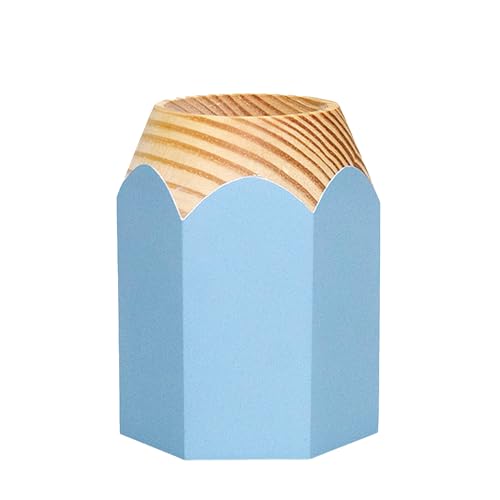 Geguton - Porta Caneta Lápis - Organização Divertida - Charme e Sofisticação - Azul Claro Fosco/Pinu