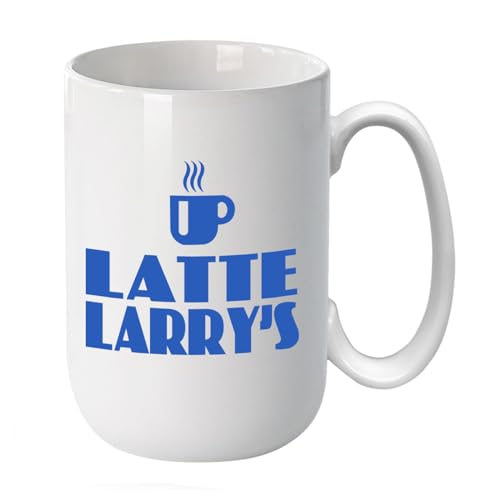 Latte Larry's Coffee Shop 15oz Funny Graphic Ceramic Coffee Mug Gift