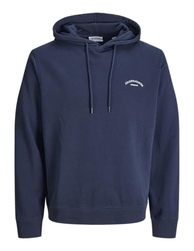 JACK & JONES Hood Sweat à Capuche avec Logo Jjcollege, Blazer Bleu Marine, M Homme