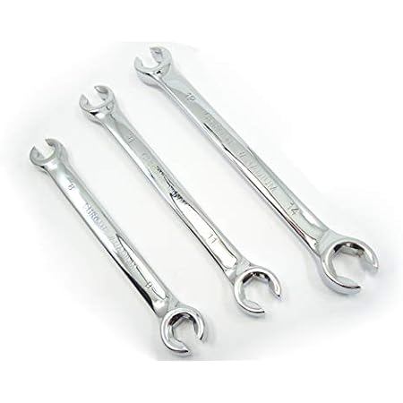 Amazon フレアレンチセット フレアナットレンチ ブレーキパイプ用メガネレンチ 両口スパナ 8mm 9mm 10mm 12mm 12mm 14mm 1年保証 メガネレンチ