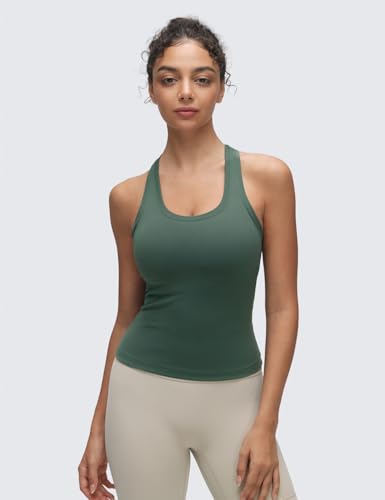 Image of CRZ YOGA Butterluxe Racerback Tank Waist Length | Yoga, Extremely Soft, Tight Fit, Scoop Neck, Sleeveless Tops for Women