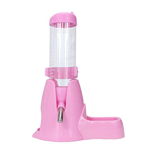 Litewoo Hamster-Wasserflasche mit Lebensmittelbehälter, kein Tropfen, Trinkspender für Zwerghamster, Ratten, Maus, Rennmäuse, Mäuse (rosa 125 ml abnehmbarer Boden) Cover