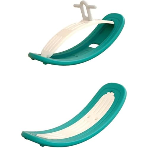 REENEW バランスボード×ロッキングポニー おもちゃ ロッキングホース 木馬 乗り物 トレーニング 子供用 室内遊び バランス (濃い緑色)