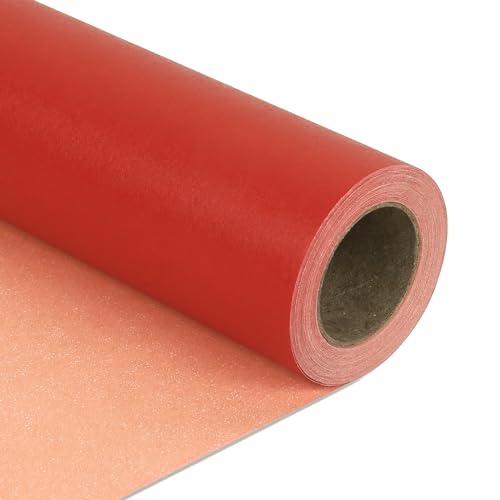 NESCCI Red Matte Wrapping Paper Solid Color Pearly-Lustre Paper Gift Wrapping Paper Perfect for Wedding Valentines Day Birthday Christmas Baby Shower DIY Bouquet (17 Inches X 32.8 Feet)