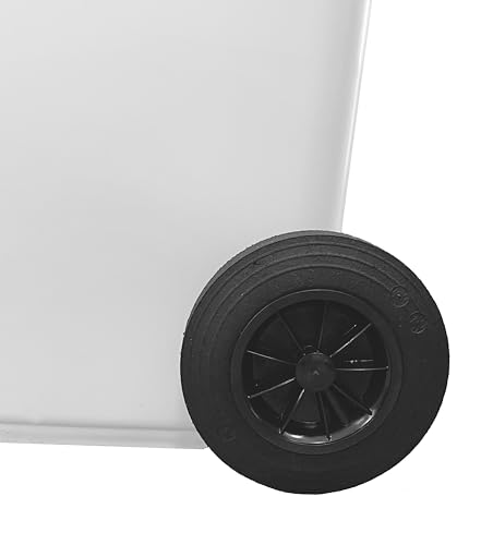 Mobil Plastic - Bidone Raccolta Differenziata 120 Litri Con Coperchio E Ruote Per Esterni | Colore Bianco | Plastica Resistente | Certificato Uni En 840 - 7