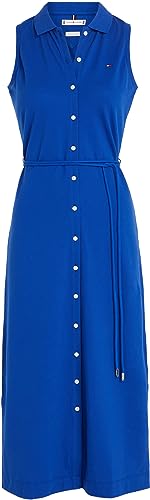 Tommy Hilfiger Damen Polokleid Slim Fit, Blau (Ultra Blue), L – Ansicht 5