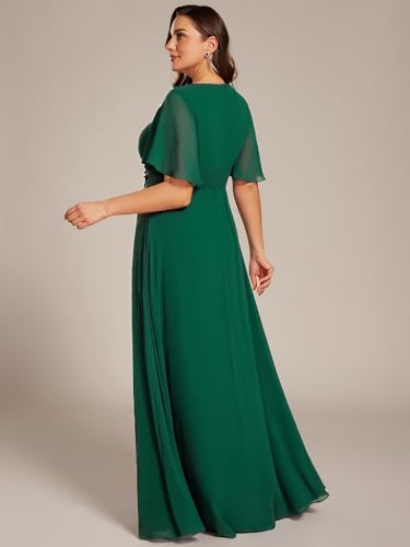 Robe de soirée fluide manches courtes masquant les bras 46 - 2