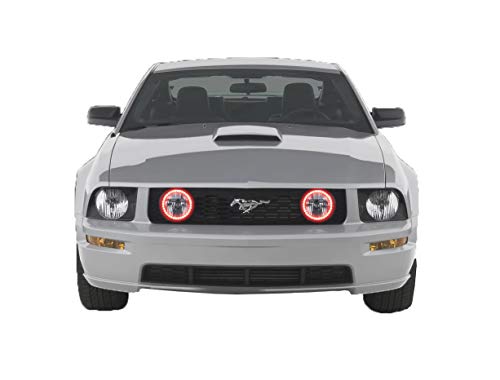 Flashtech Red LED Halo Ring Fog Light Kit For Ford Mustang 05-09