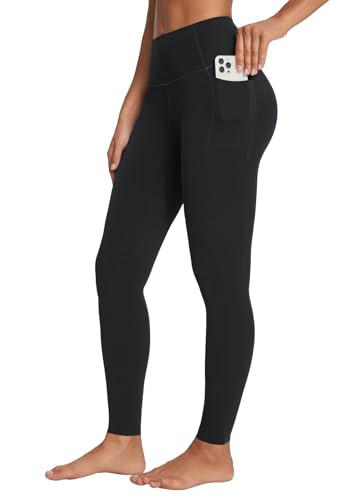 baleaf Freeleaf Women's Workout Leggings with Pockets 7/8 Yoga Pants High Waisted Tummy Control Athletic Gym Leggings Black L-2XL